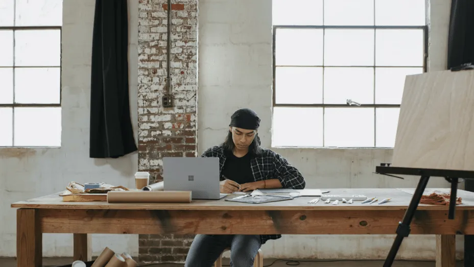 working in the office