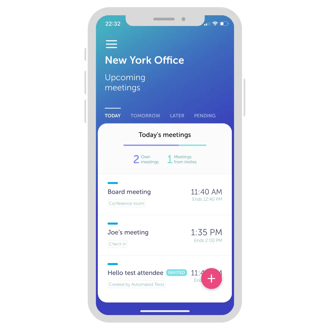 YAROOMS Mobile App Interface
