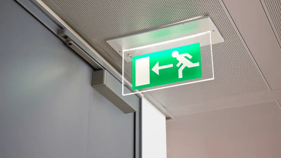 Example of informational signage in the office: emergency exit