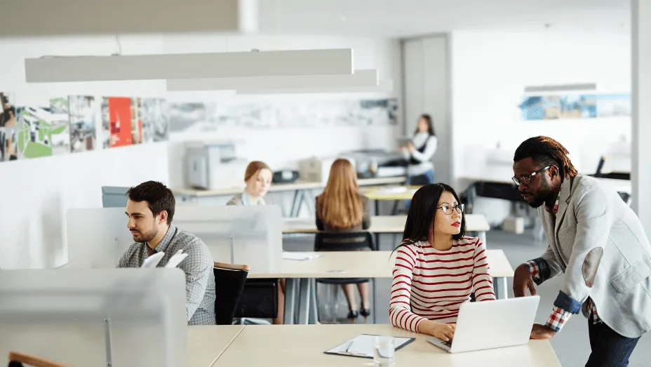 employees working in the office