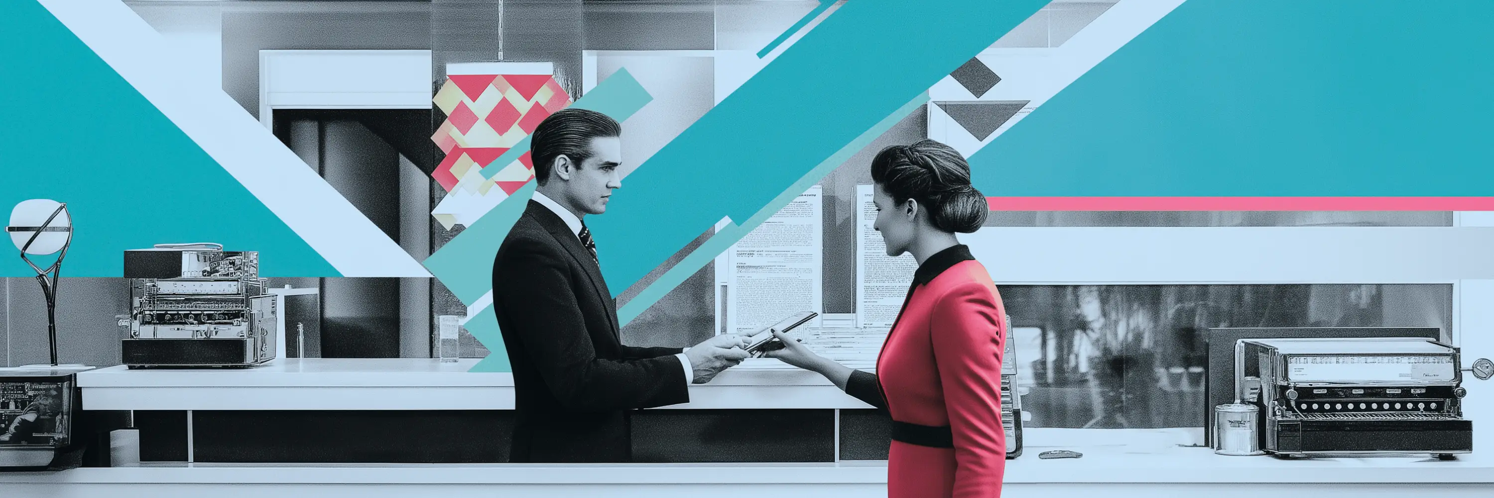 Visitor handoff at a modern reception desk with connected workplace systems