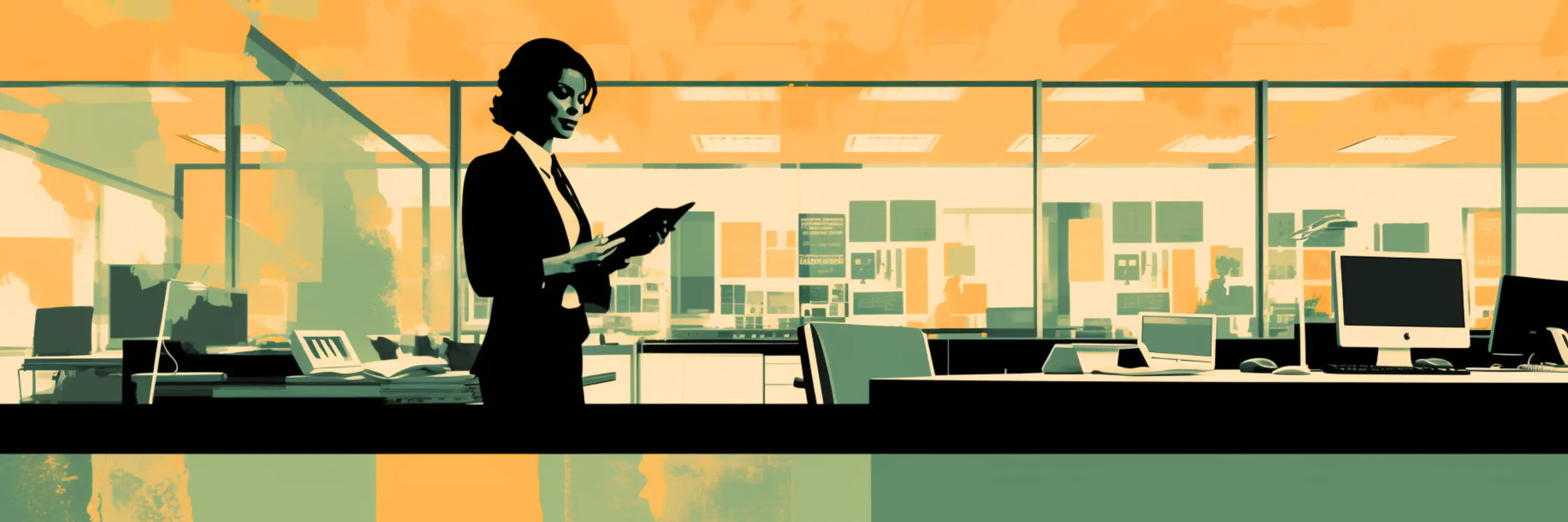 Office visitor pre-registration software illustration