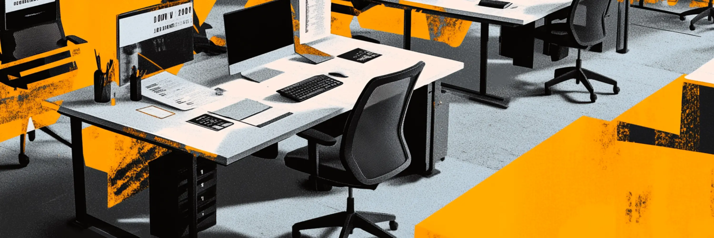 Desk booking system in a modern office