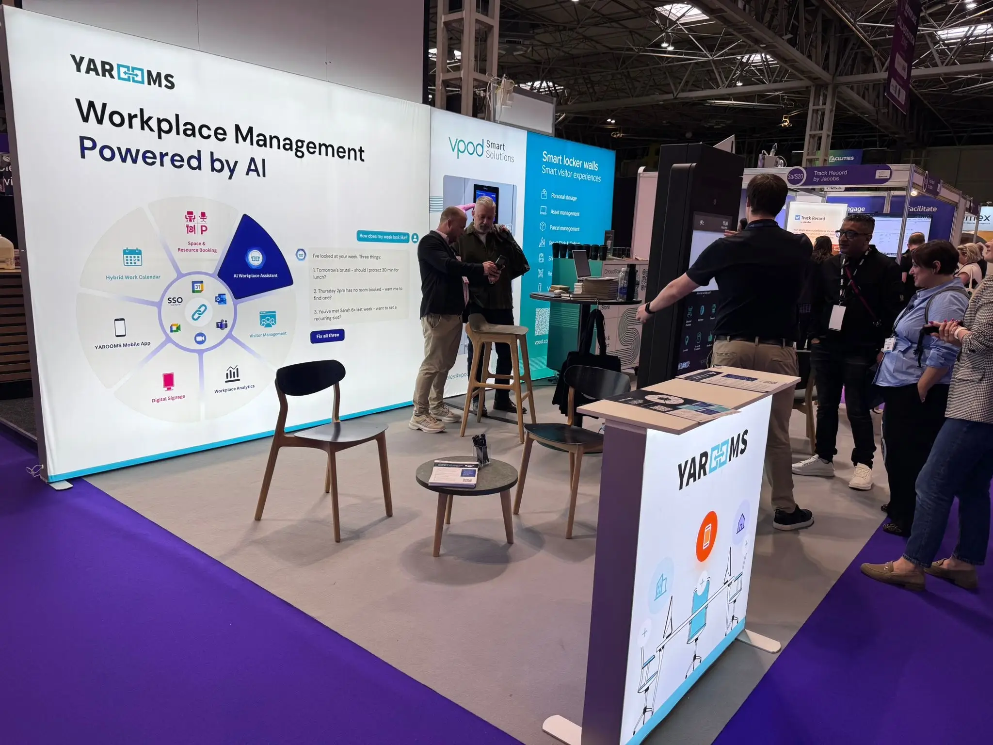 YAROOMS and Vpod Smart Solutions stand at Workplace Event 2026