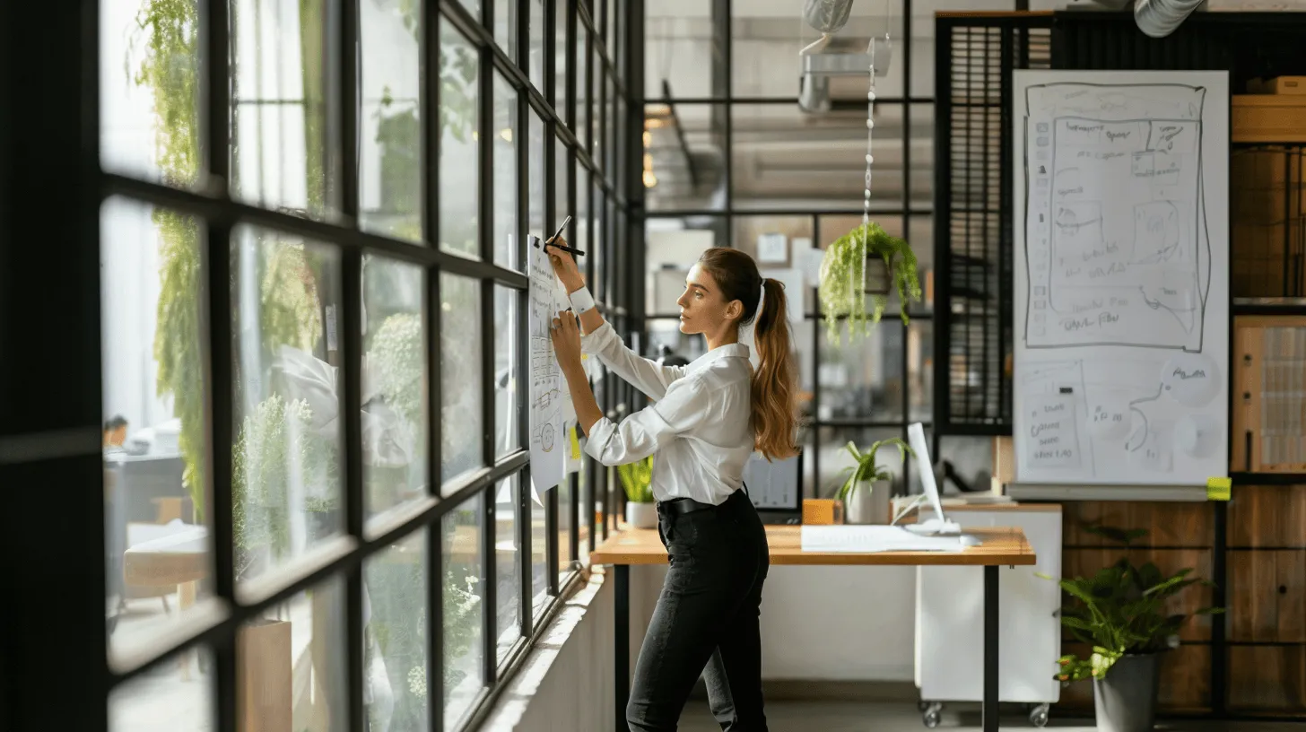 Facility manager reviewing workplace analytics