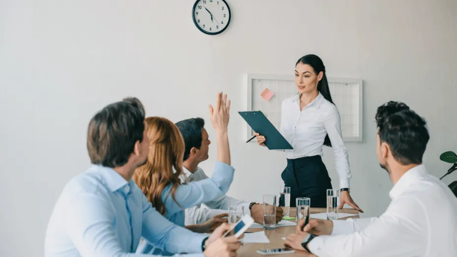 employees training in the office