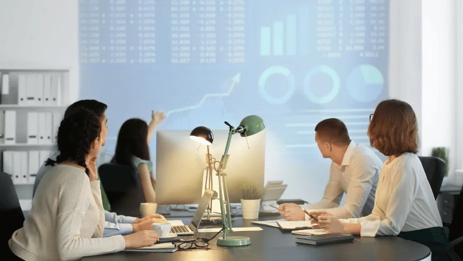 employees in a meeting