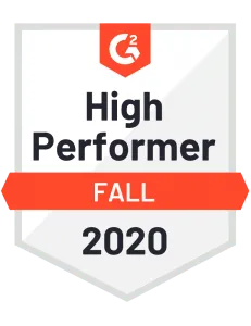 G2 High Performer Fall 2020 Badge