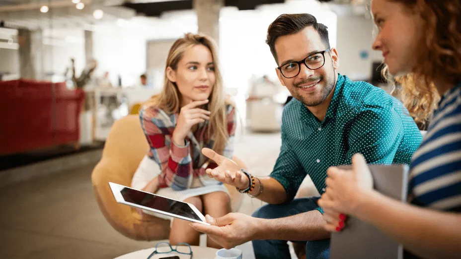 woman working at a standing desk