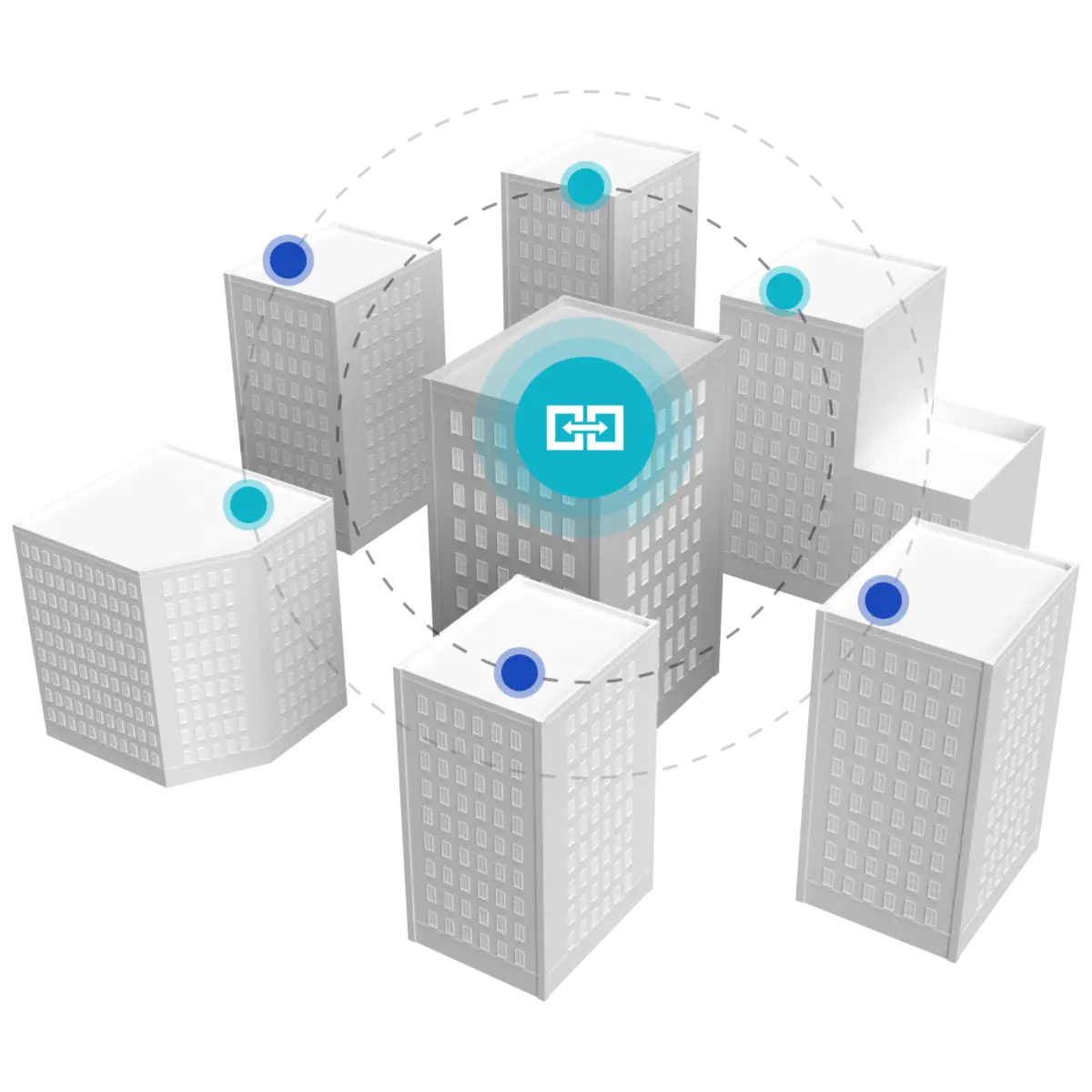 Connected enterprise office buildings around the YAROOMS workplace management platform