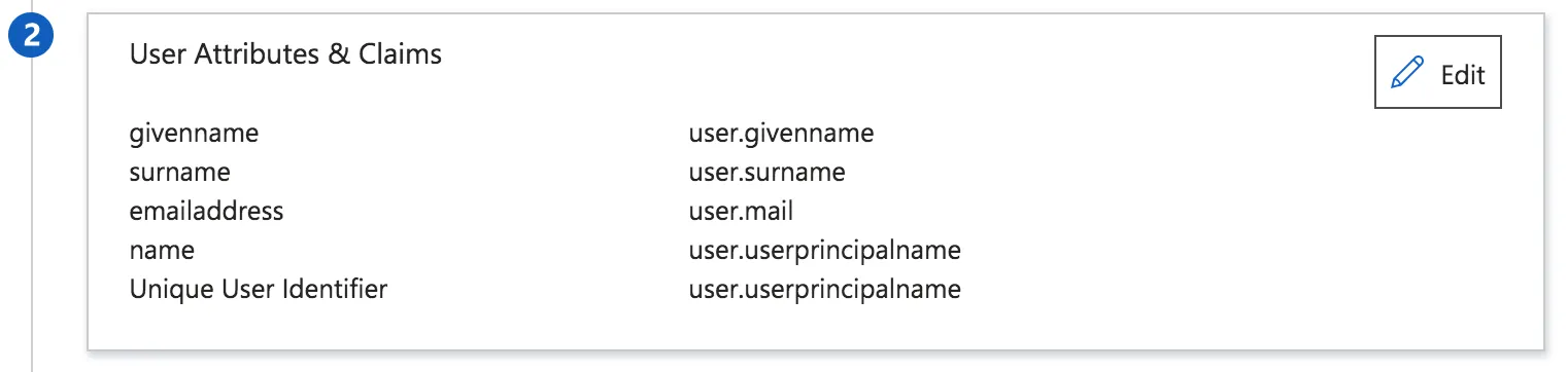 Azure User Attributes and Claims