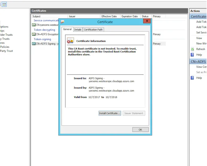 Certificate Details tab
