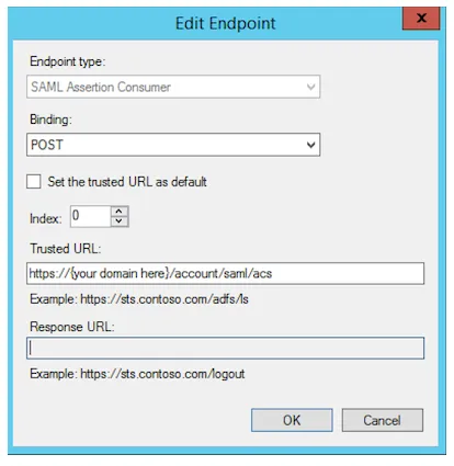 Endpoints tab - Add SAML