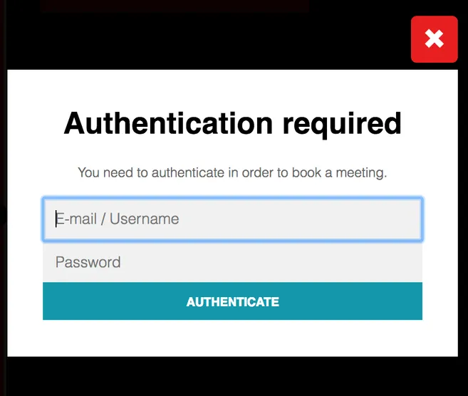 Require login when booking on YAROOMS Door