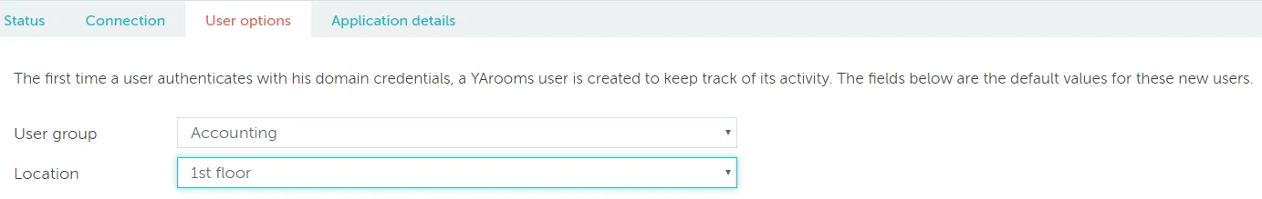 User options configuration