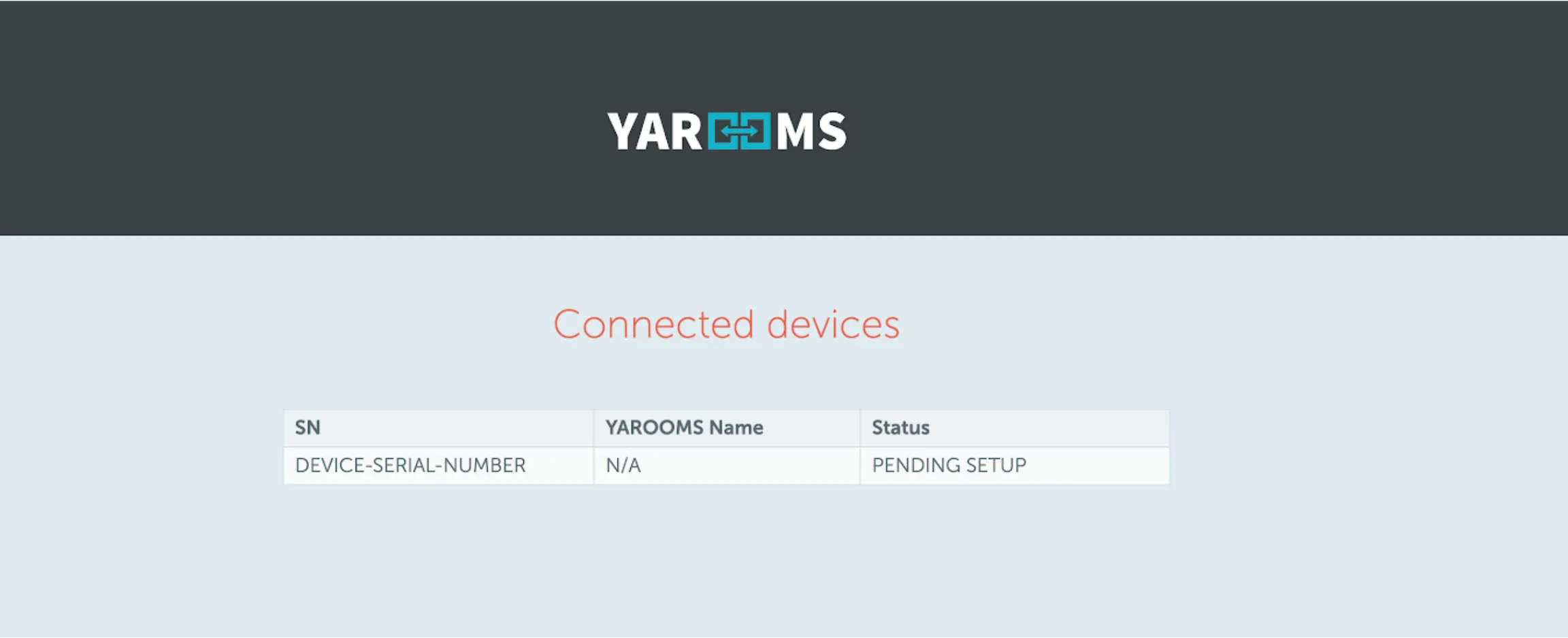 Connected devices - Pending setup