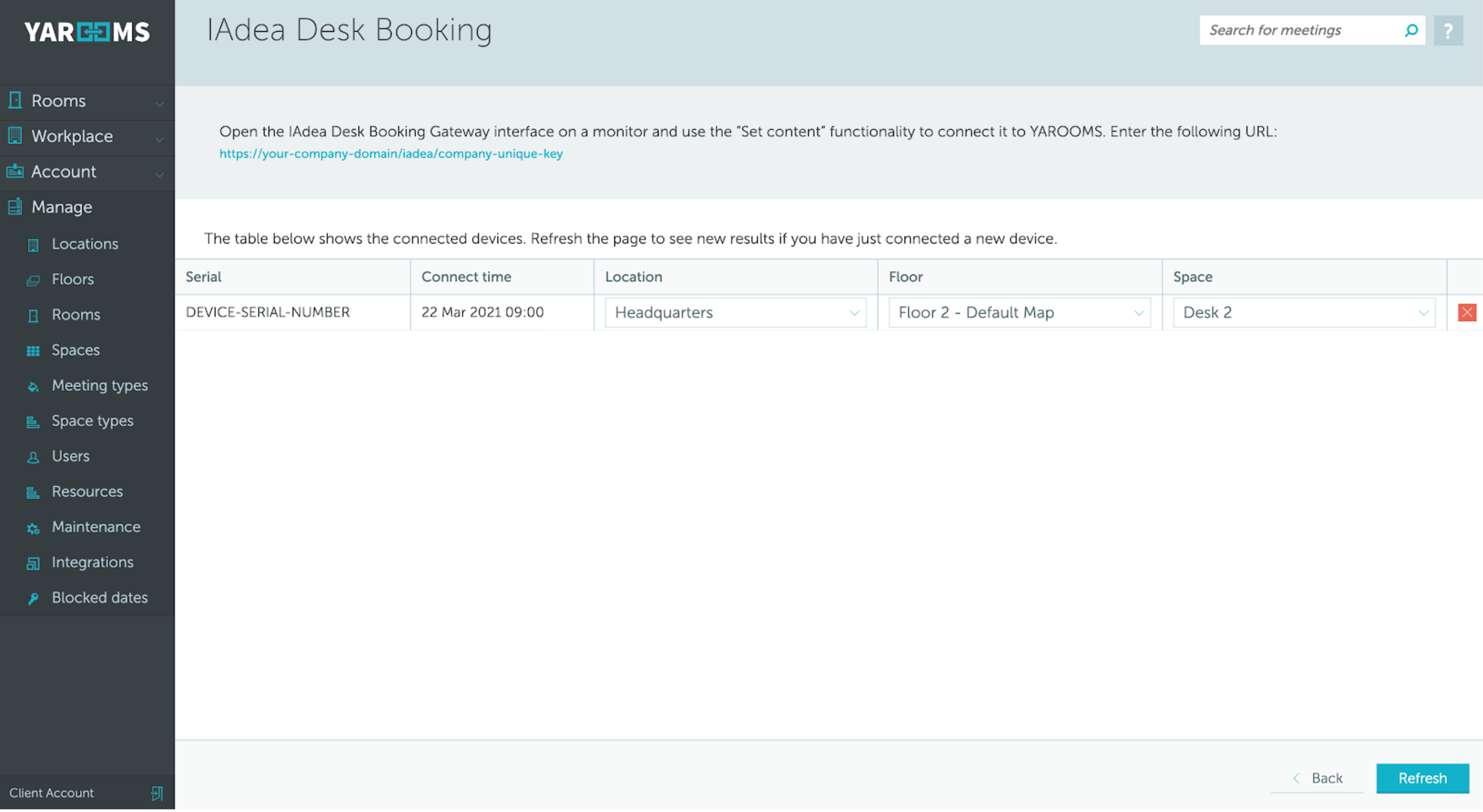 Assign location/floor/space