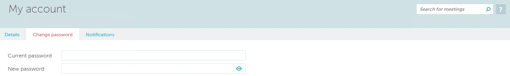 My account - Change password