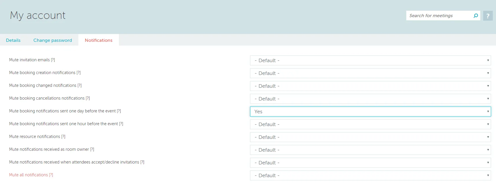 My Account Notifications View
