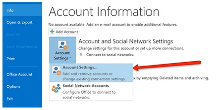 Account Settings option
