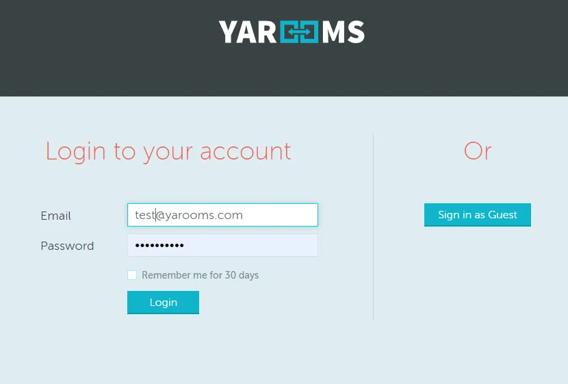 Sign in as guest button