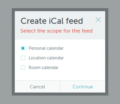 Create new feed dialog