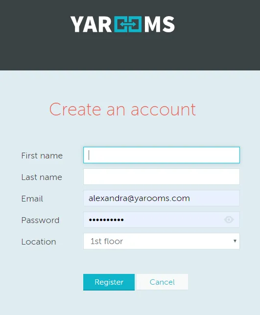 User activation - Create account form
