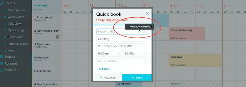 Zoom booking icon