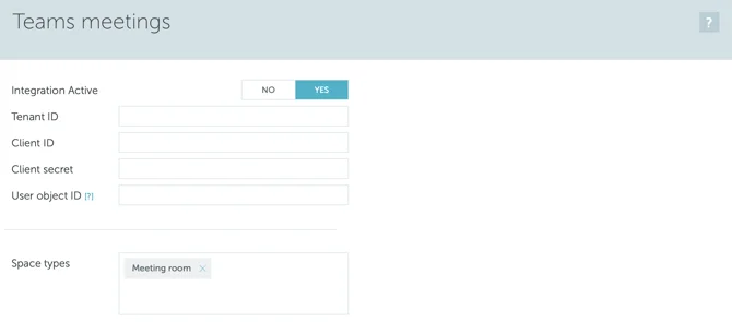Teams meetings integration settings
