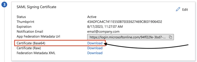 Certificate download and configuration