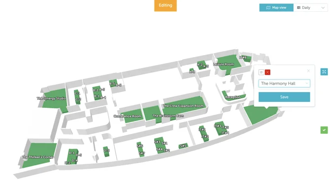 Edit mode for matching spaces