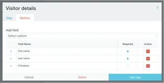 Visitor details step preview