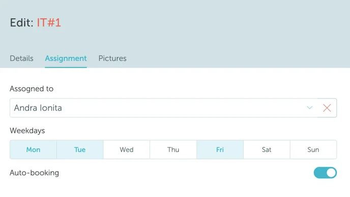 Assignment example screenshot