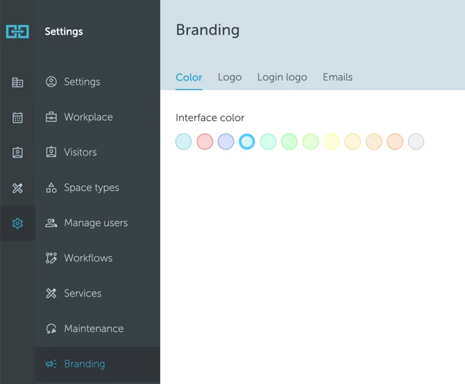 Interface color settings