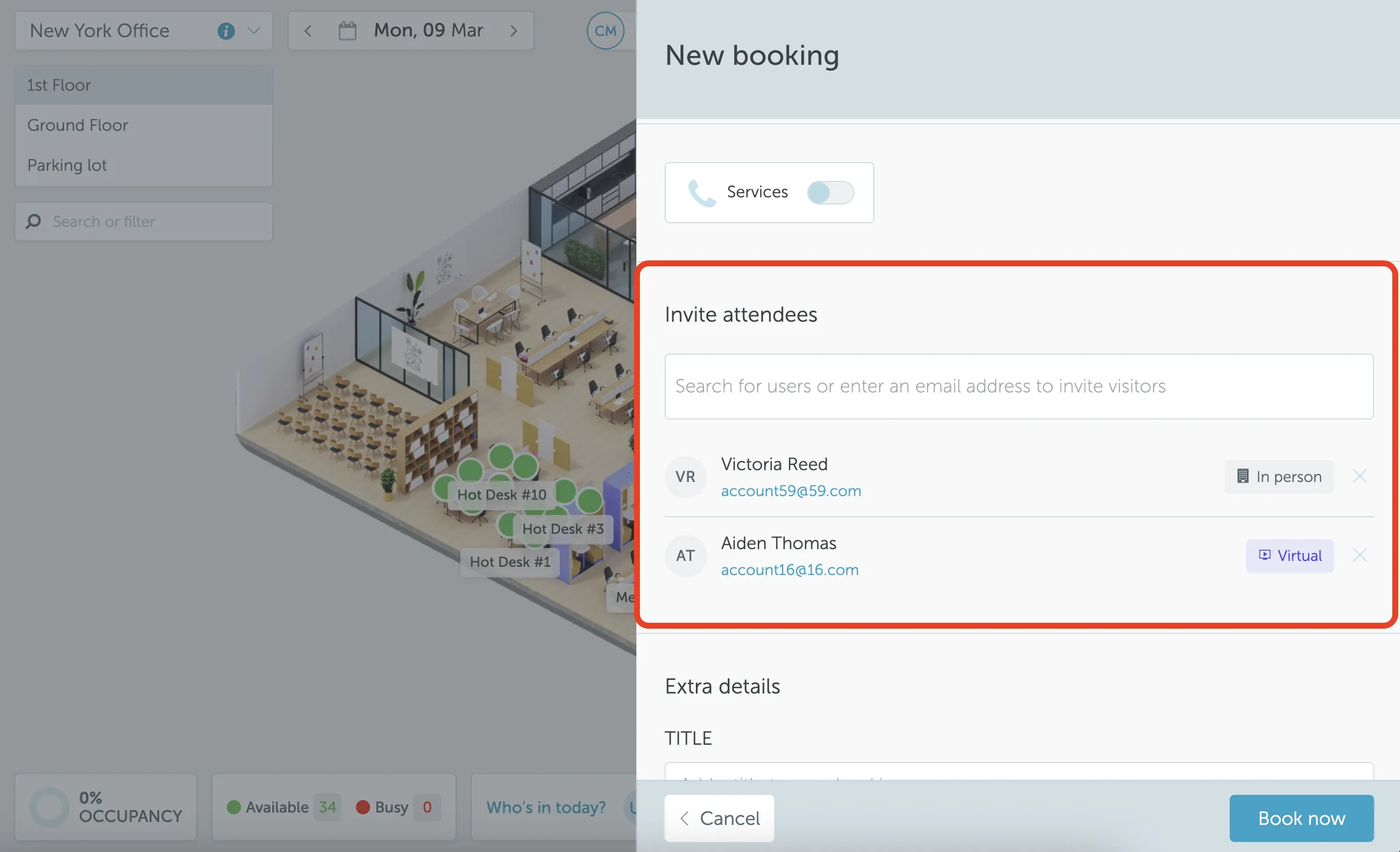 Invite attendees with attendance mode