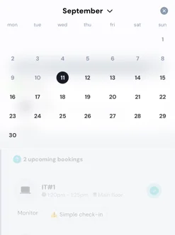 Calendar monthly view