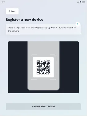 digital reception app - register a device