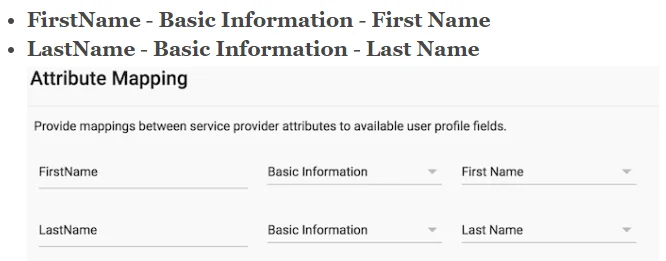 Attribute mapping in Google App