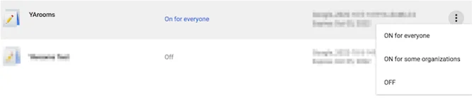 Google SAML App turned on