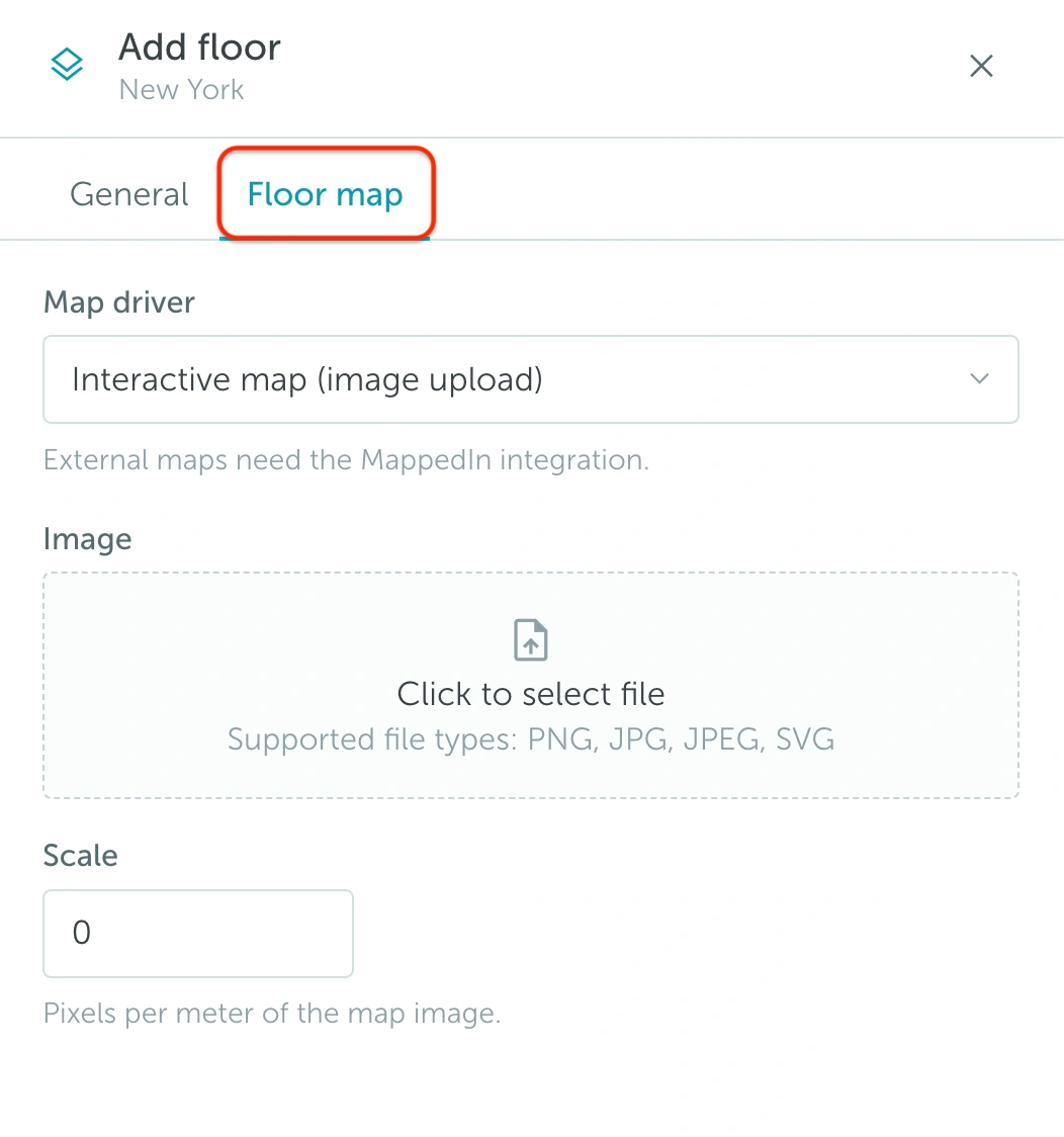 Add floor map settings