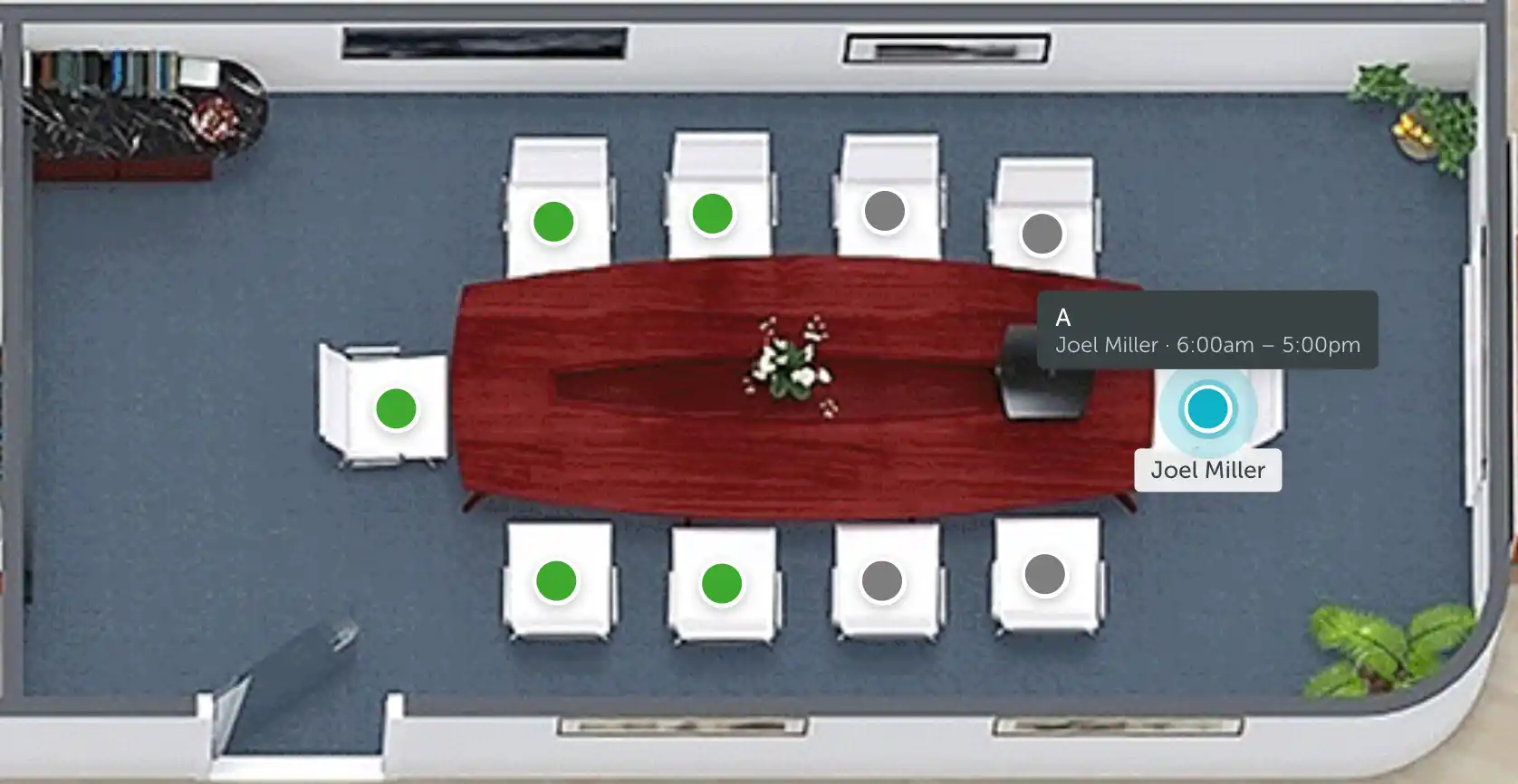 Booked seat with nearby seats unavailable and more distant seats available