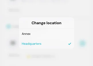 Location change menu