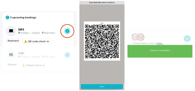 QR code check-in