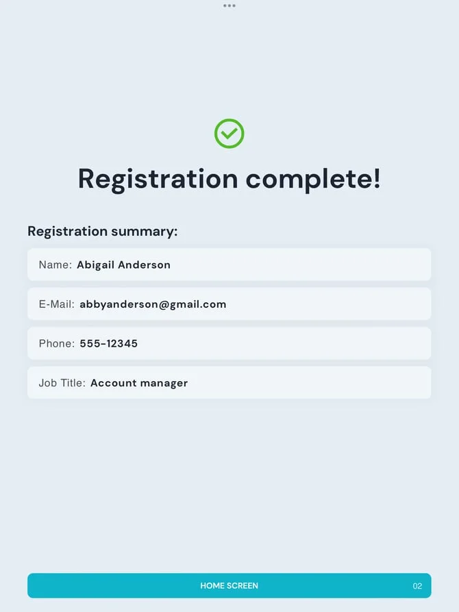 registration complete