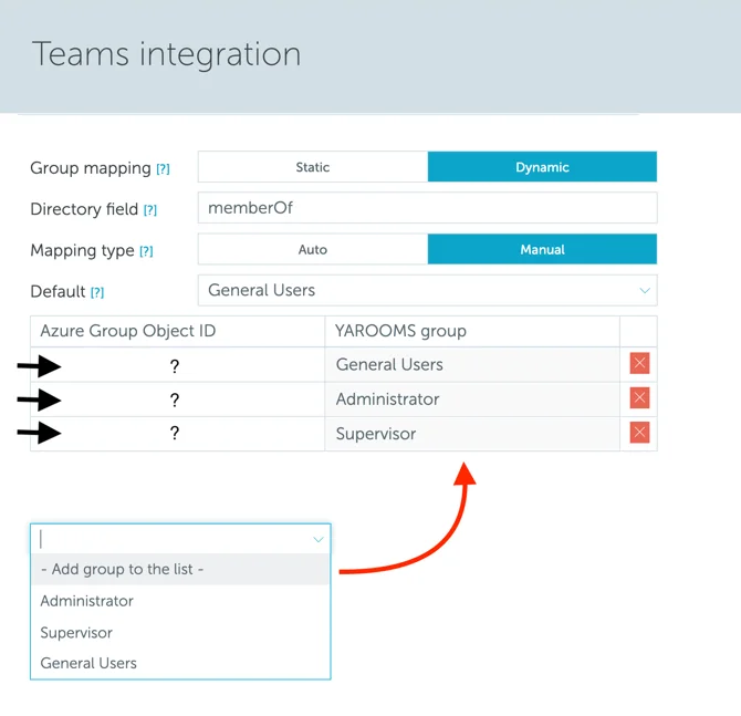 Dynamic manual group mapping example