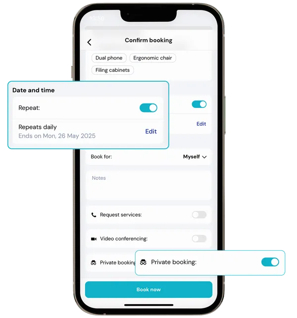 Controlled access and incognito room booking for sensitive spaces in financial institutions