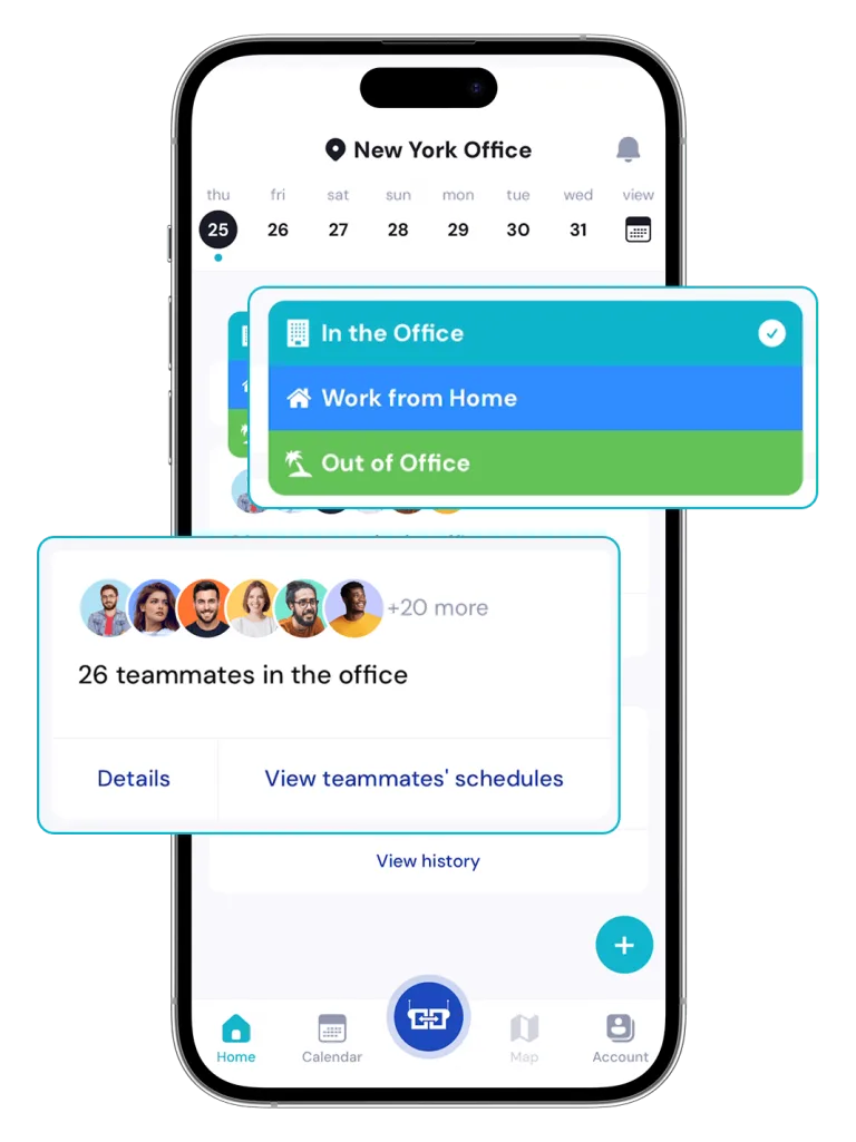 Hybrid work status and presence for healthcare - set working location and team visibility