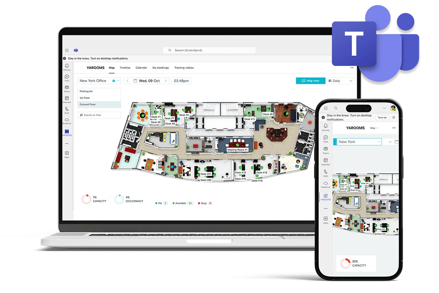 YAROOMS and Microsoft Teams in action