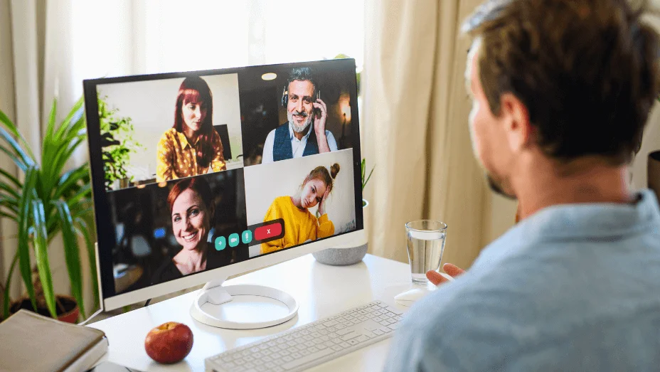 man-with-laptop-working-in-a-hybrid-work-setting