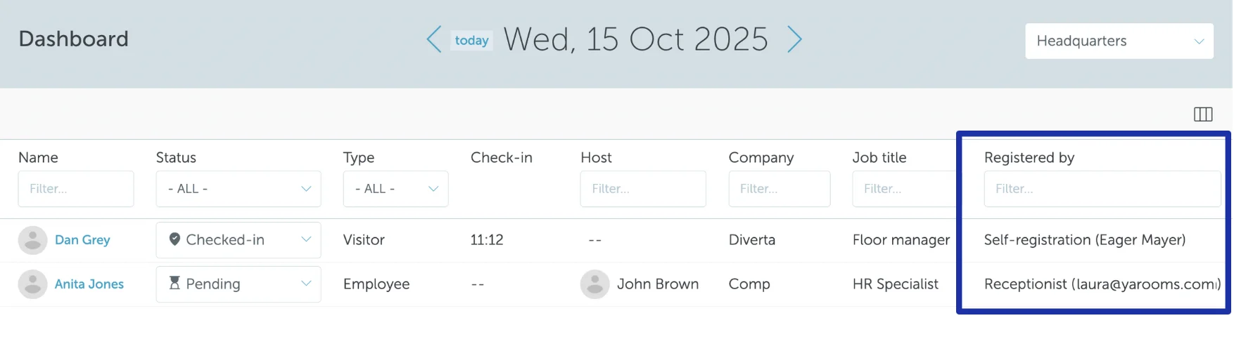 Visitor Dashboard Updates